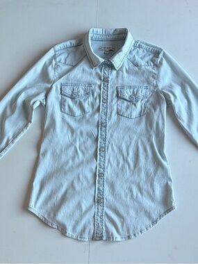 Guess Light Blue Denim Button-Down Shirt for Kids